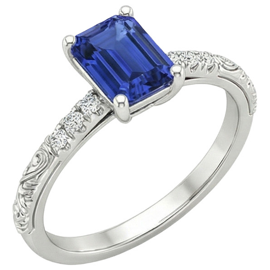 vero emerald diamante 3.50carati anello angolo laterale