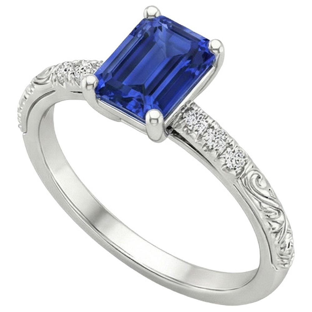 vero emerald diamante 3.50carati anello dettaglio ravvicinato