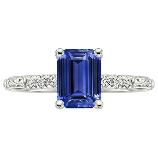 vero emerald diamante 3.50carati anello vista di profilo
