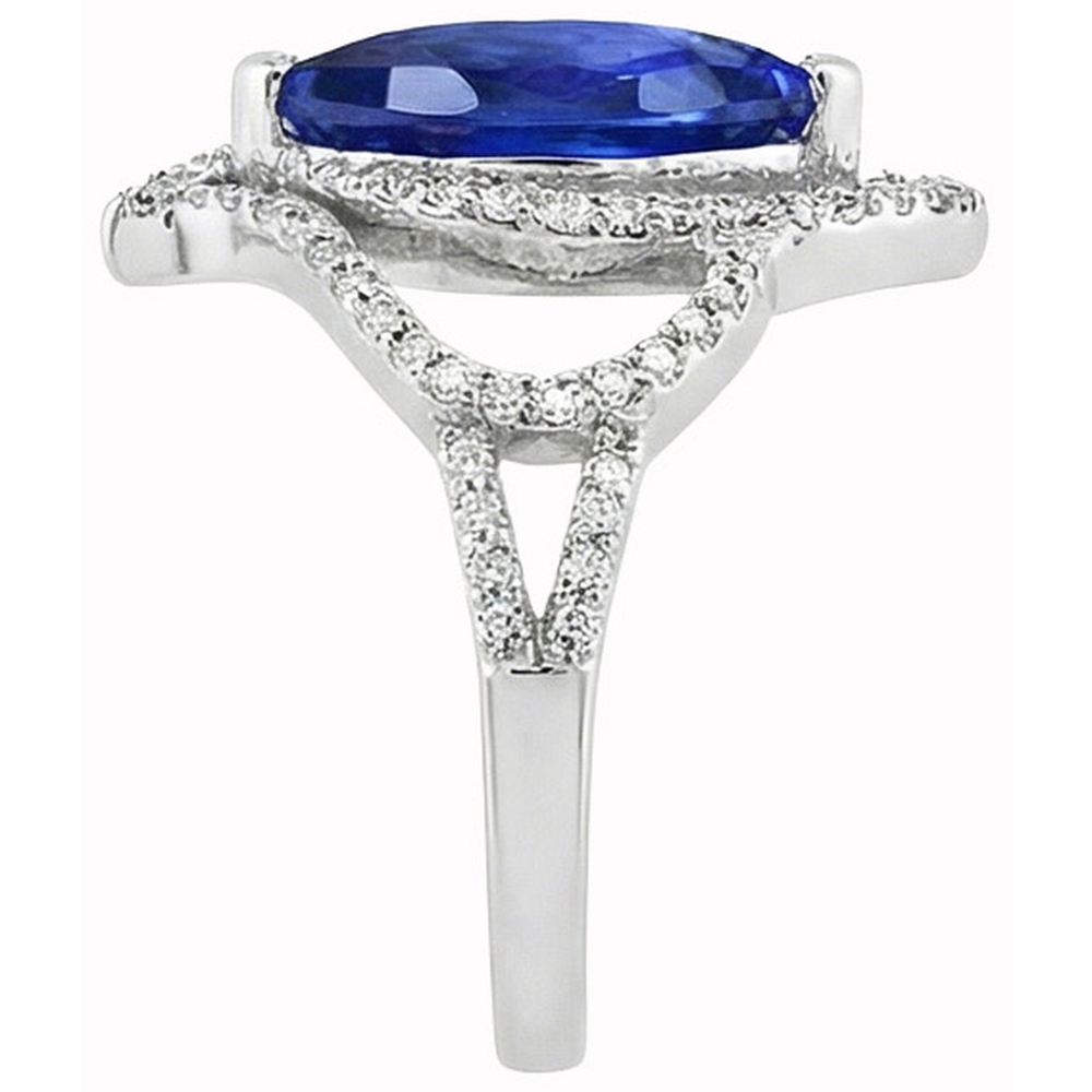 Anello in stile Art Nouveau con gioielli in stile antico New Ceylon Sapphire Diamond