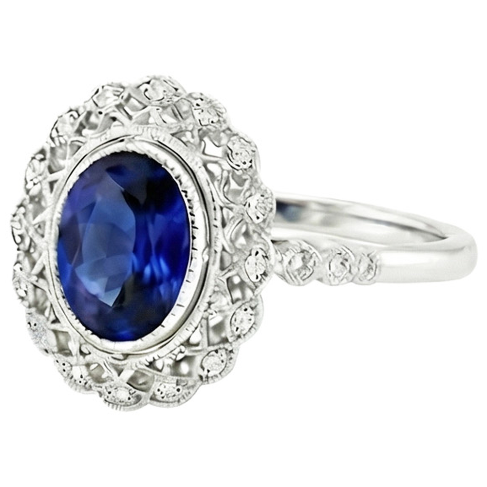 vero round diamante 4carati anello vista di profilo