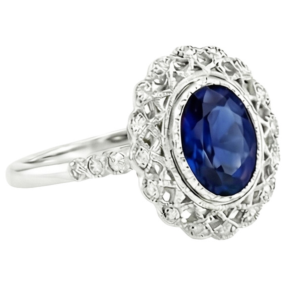 vero round diamante 4carati anello su bianco