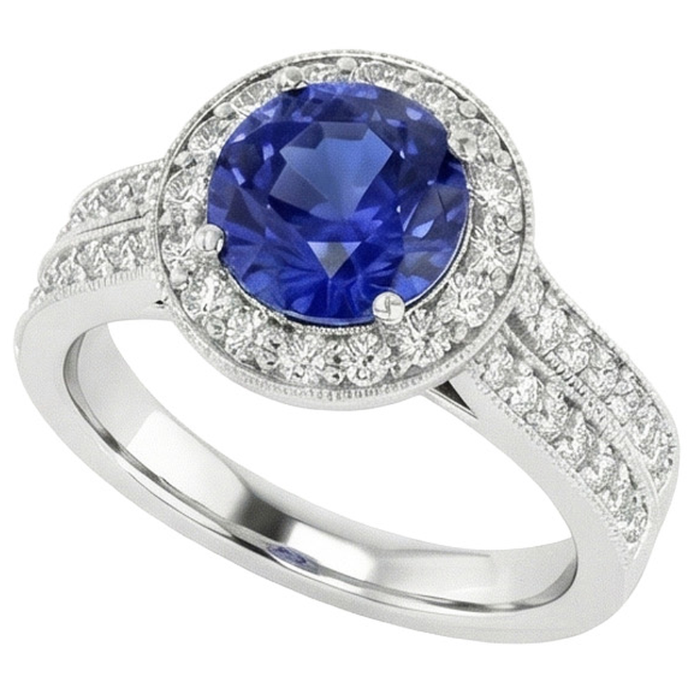 vero round diamante 6carati anello vista frontale