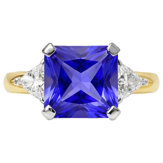 vero princess tanzanite 3.50carati anello angolo laterale