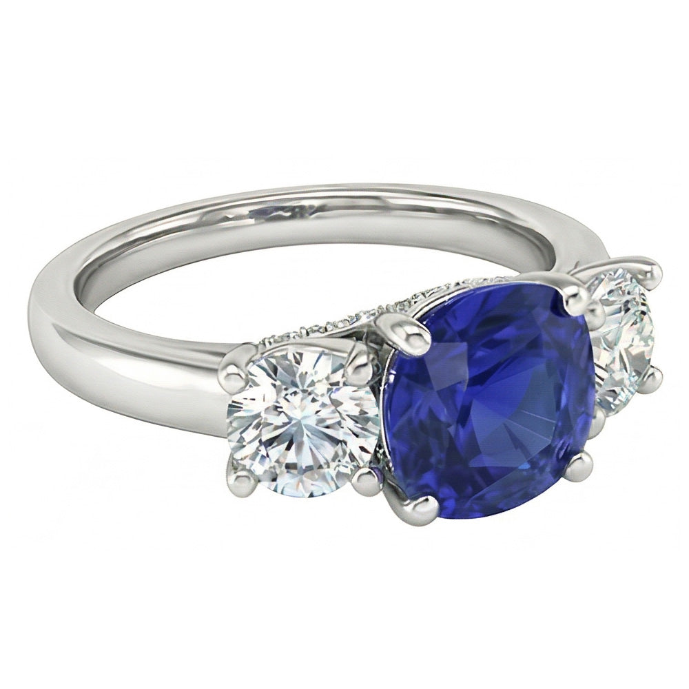 vero round diamante 2.50carati anello vista di profilo