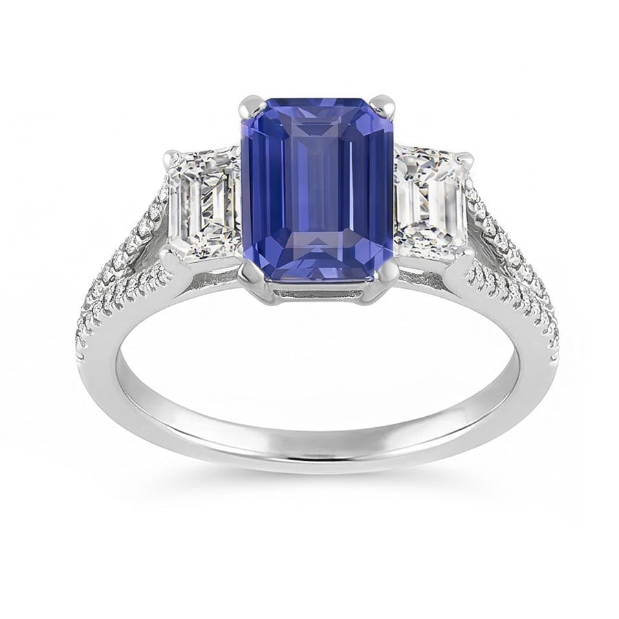 vero round diamante 3.50carati anello vista dall'alto