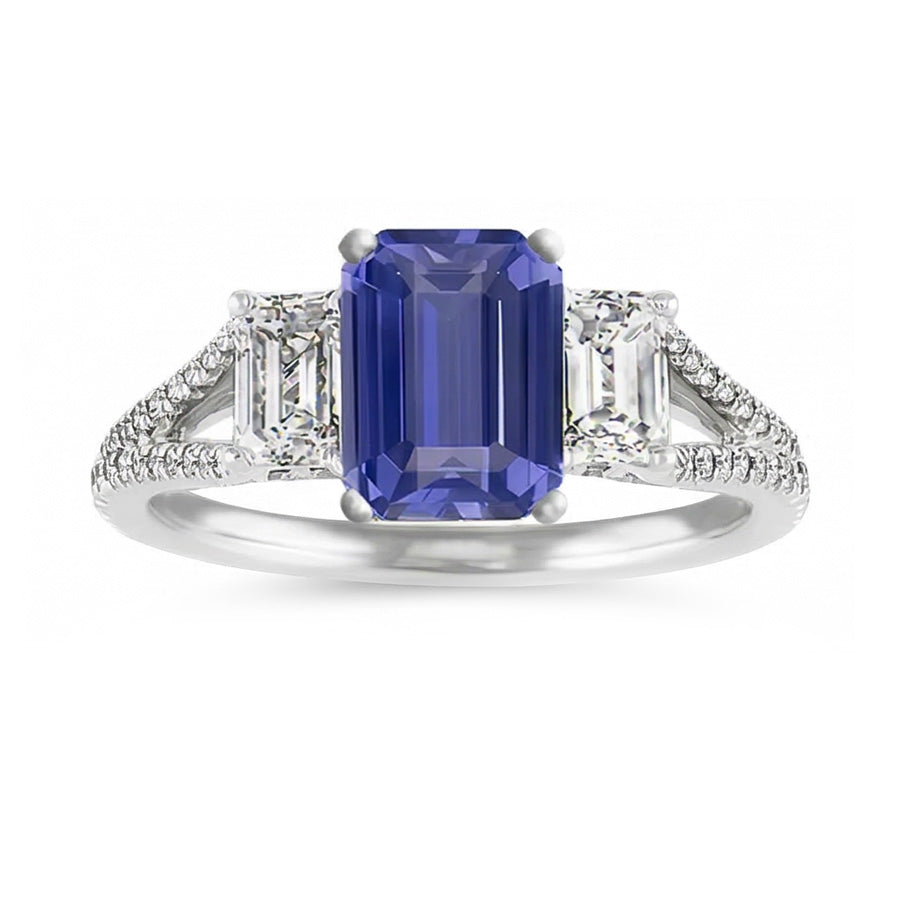 vero round diamante 3.50carati anello vista di profilo