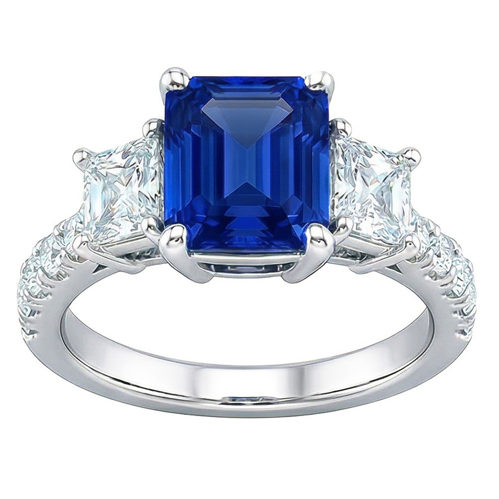 vero round diamante 3.50carati anello angolo laterale