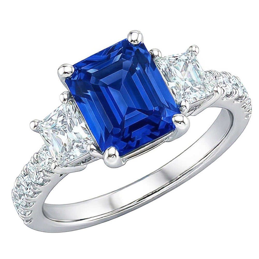 vero round diamante 3.50carati anello vista di profilo