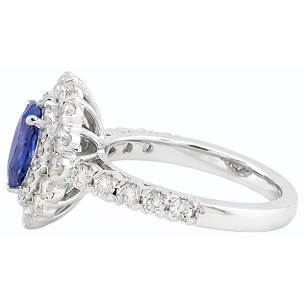 vero round diamante 4.50carati anello su bianco