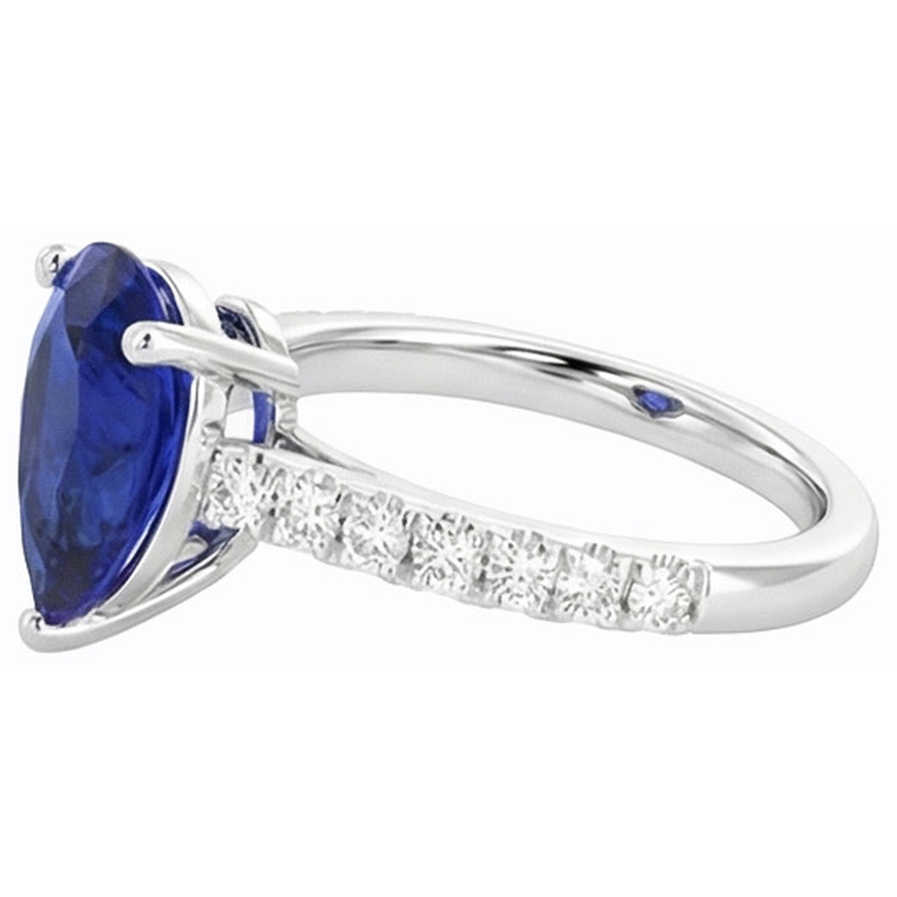 vero round diamante 4carati anello vista di profilo