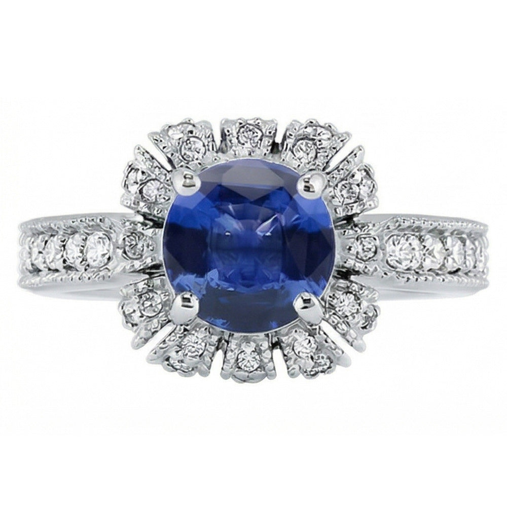 vero round diamante 3.20carati anello vista frontale
