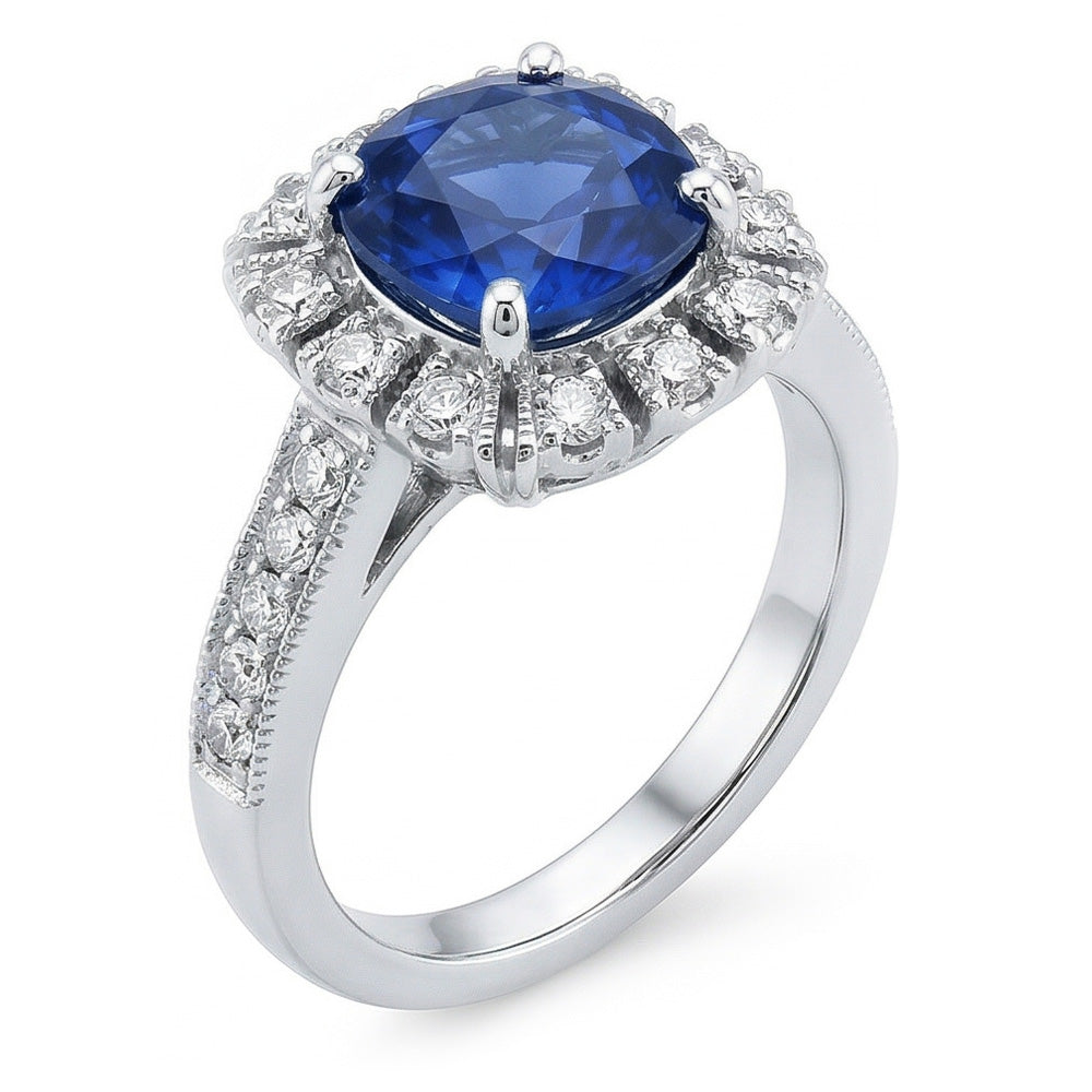 vero round diamante 3.20carati anello vista dall'alto