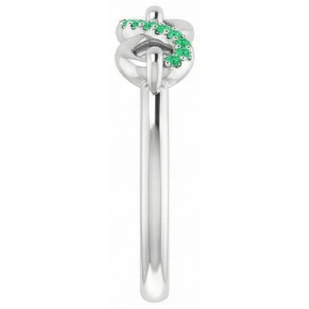Anello nuziale con smeraldo verde anniversario in oro bianco 14 k da 0,25 carati Nuovo