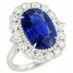 Anello nuziale in oro bianco 14K con diamante zaffiro blu 8.50 carati