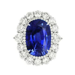 Anello nuziale in oro bianco 14K con diamante zaffiro blu 8.50 carati