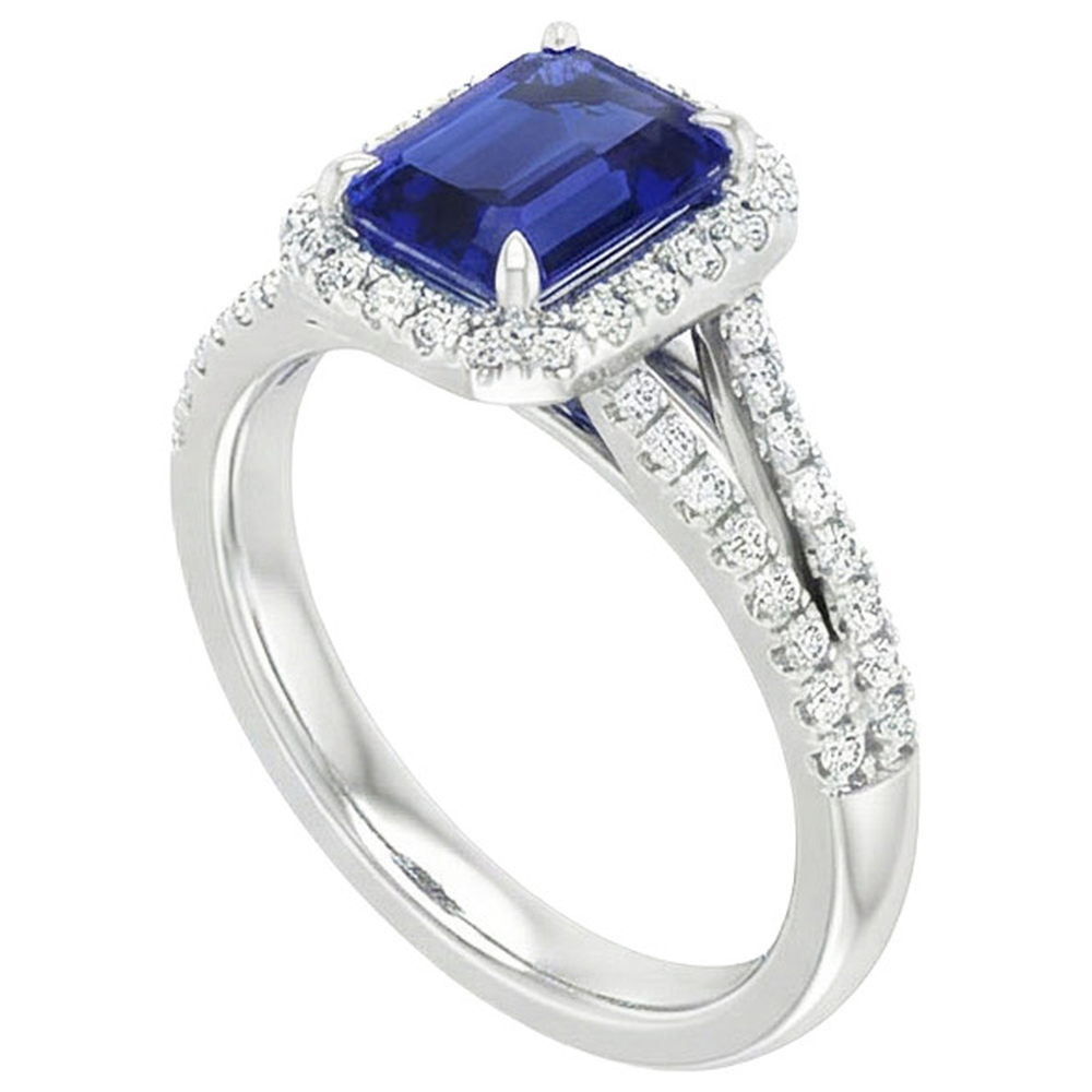 vero emerald diamante 14carati anello vista dall'alto