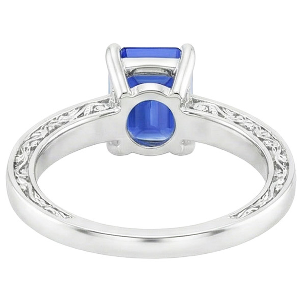 Anello oro bianco e Zaffiro Blu