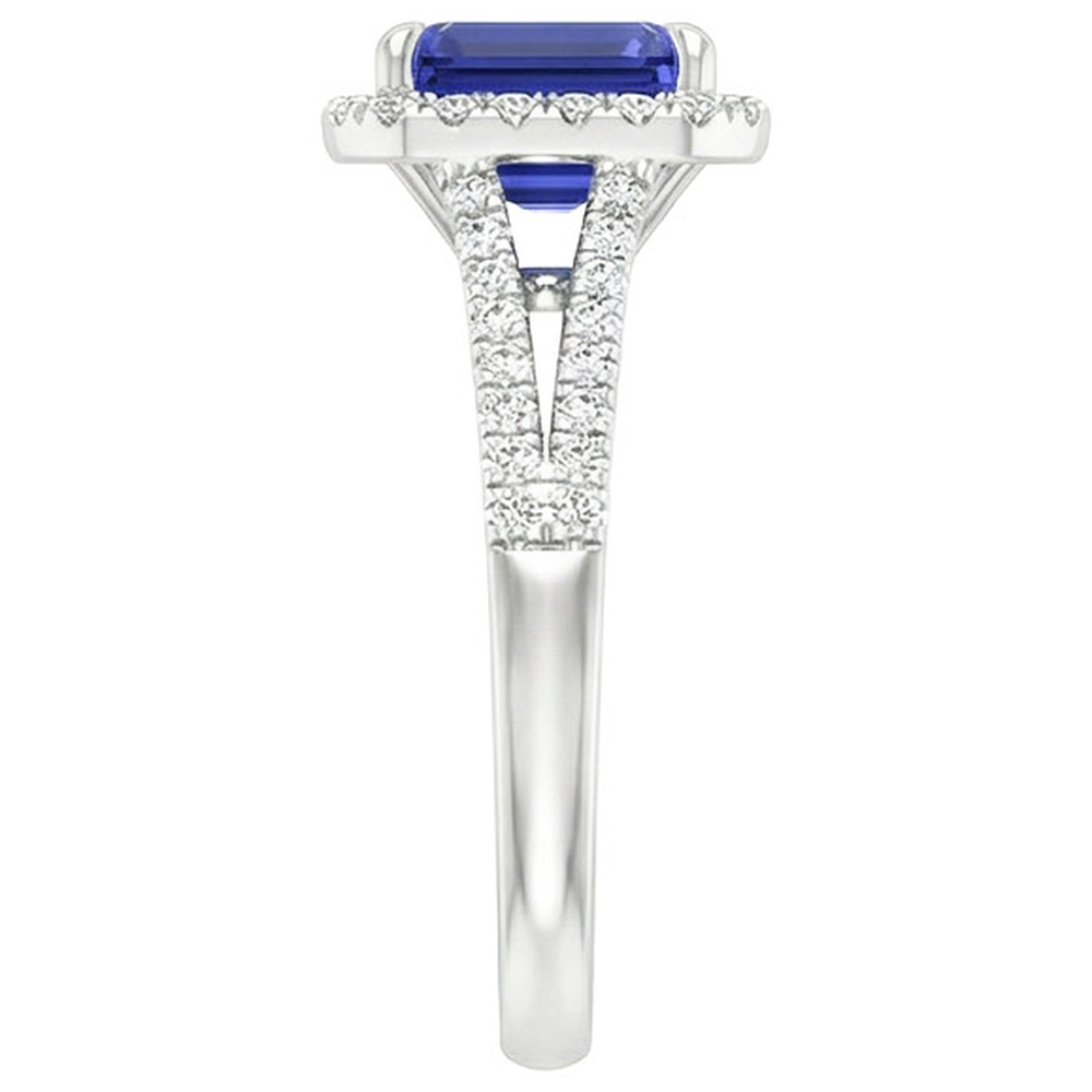vero emerald diamante 14carati anello su bianco