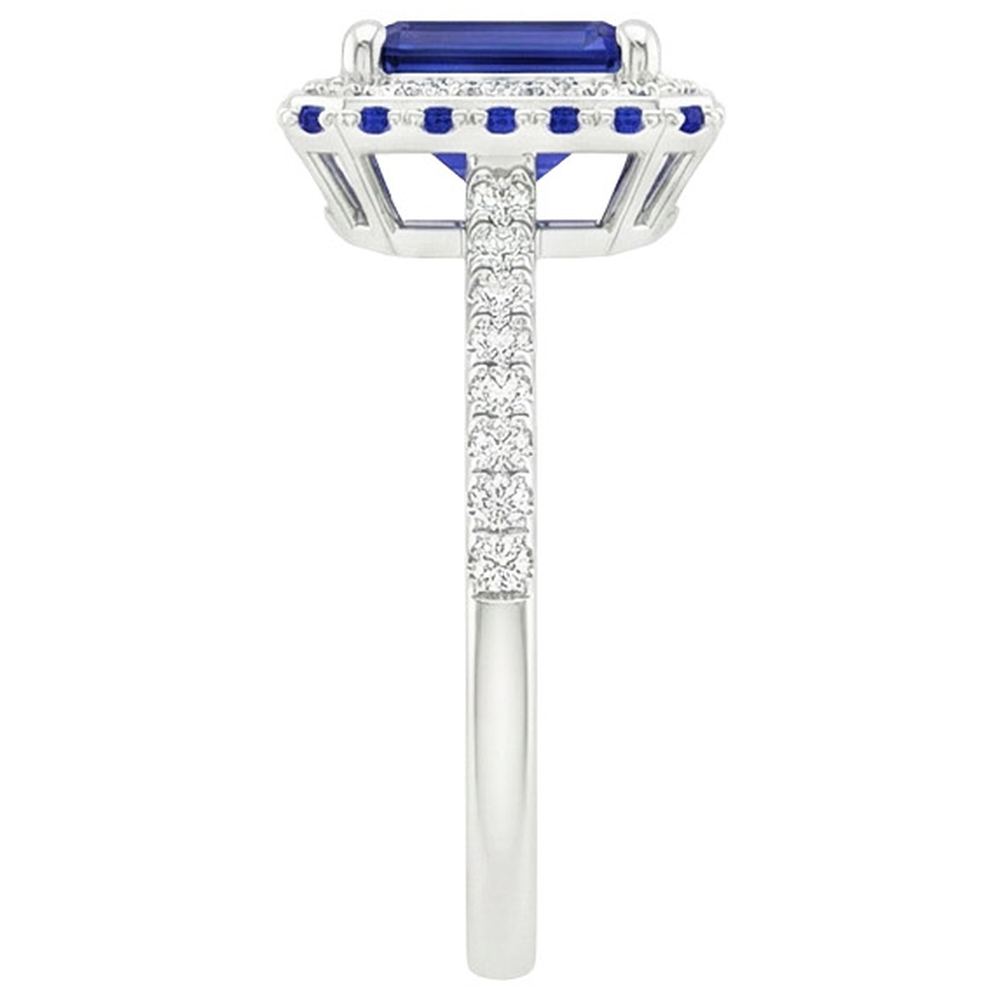 vero emerald diamante 3carati anello su bianco