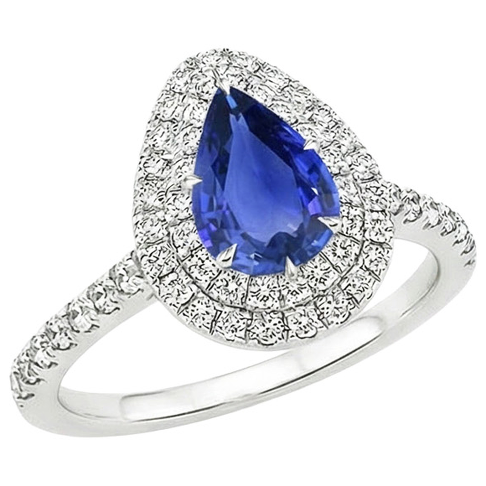vero pear diamante 2.50carati anello vista dall'alto
