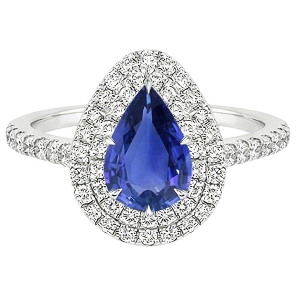 vero pear diamante 2.50carati anello vista di profilo
