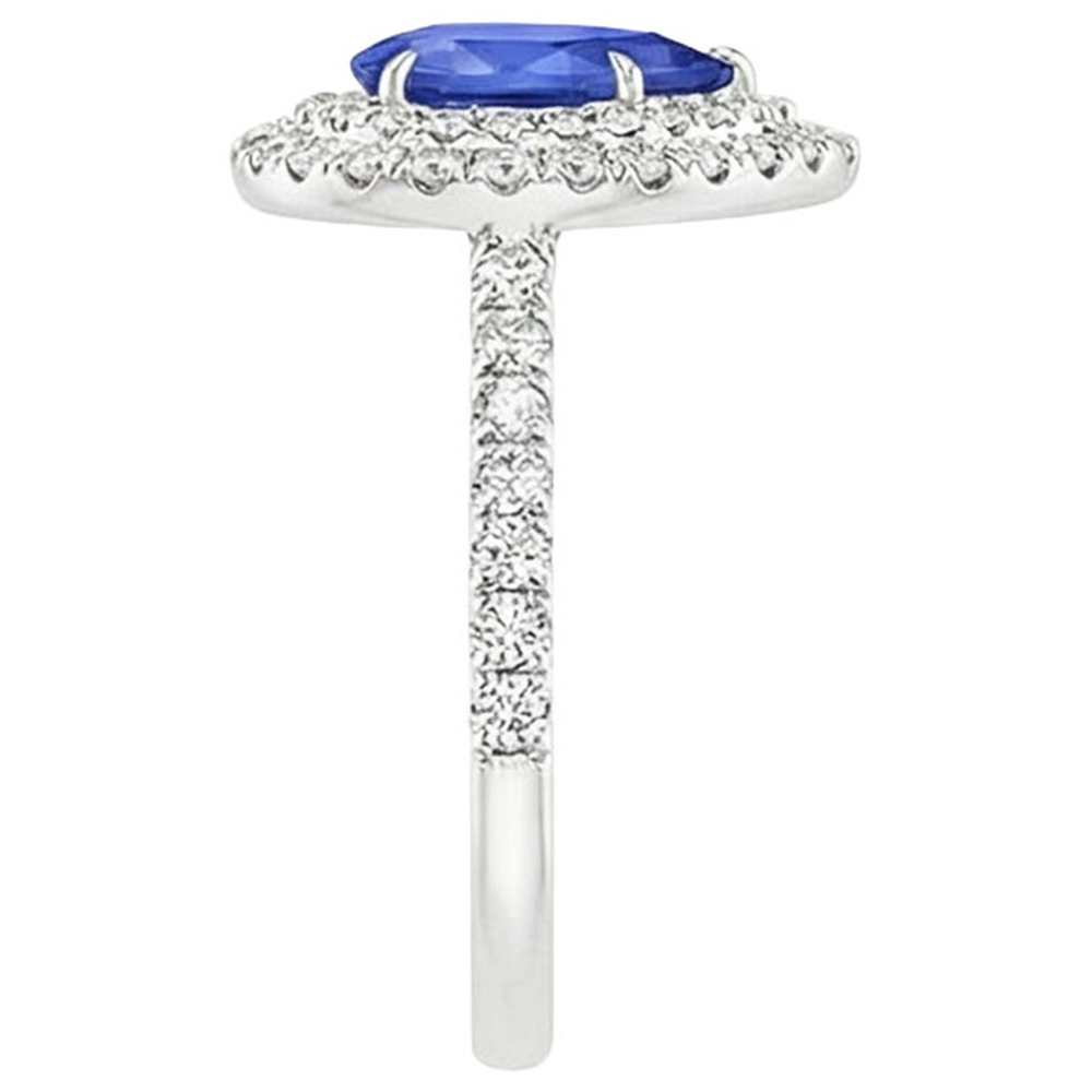 vero pear diamante 2.50carati anello su bianco