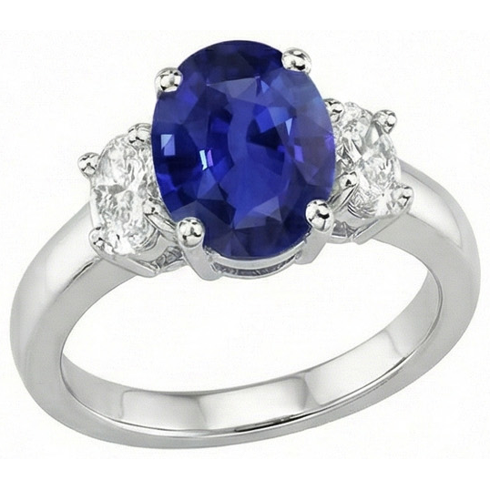 vero oval diamante 5carati anello su bianco
