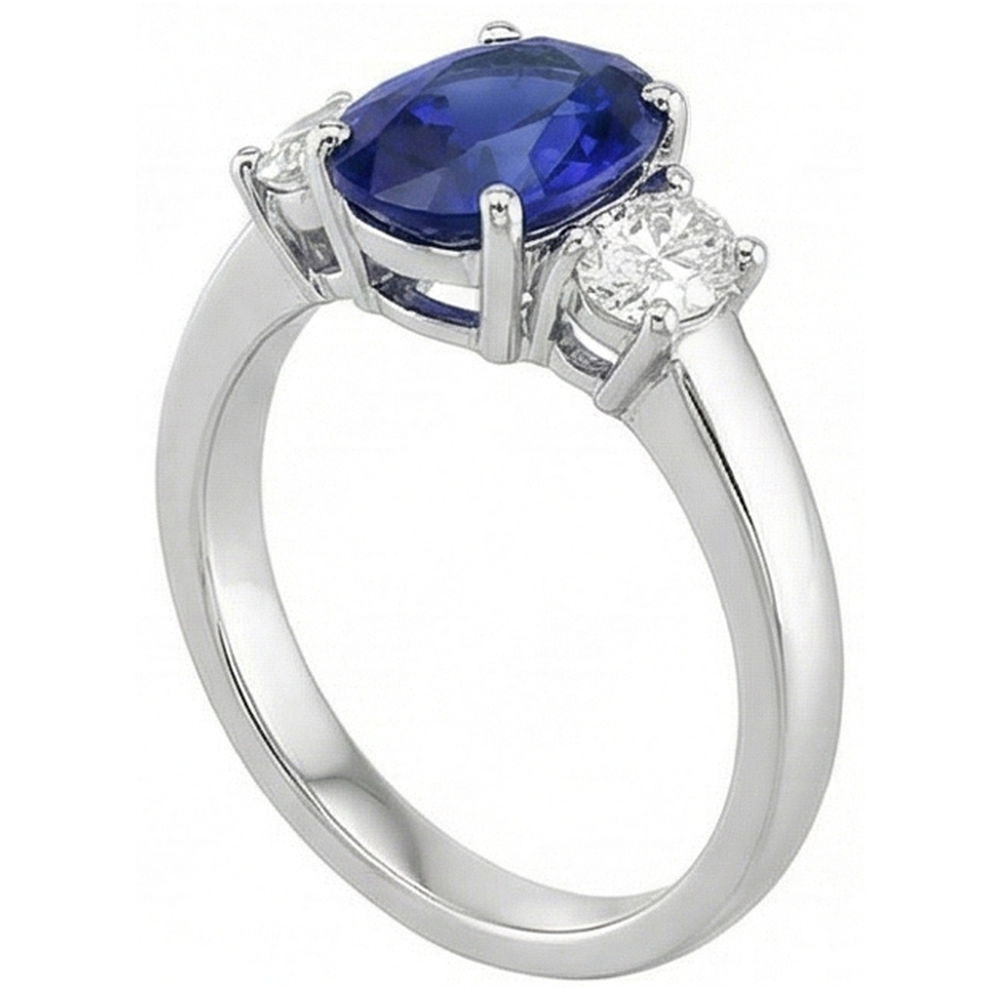 vero oval diamante 5carati anello con accenti diamanti