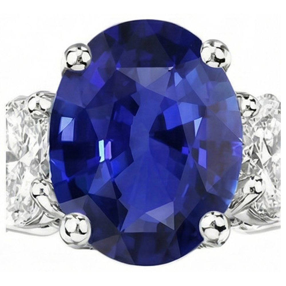 vero oval diamante 5carati anello vista dall'alto