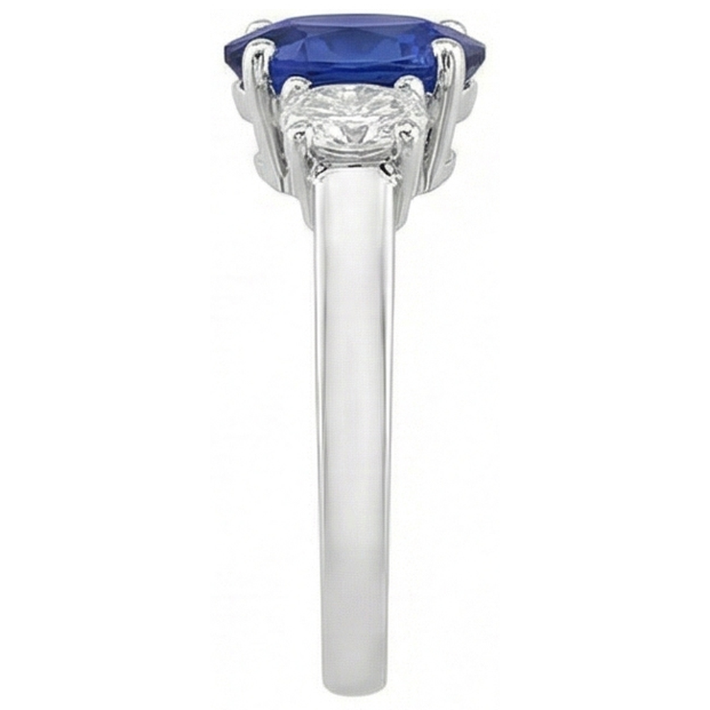 vero oval diamante 5carati anello tre quarti