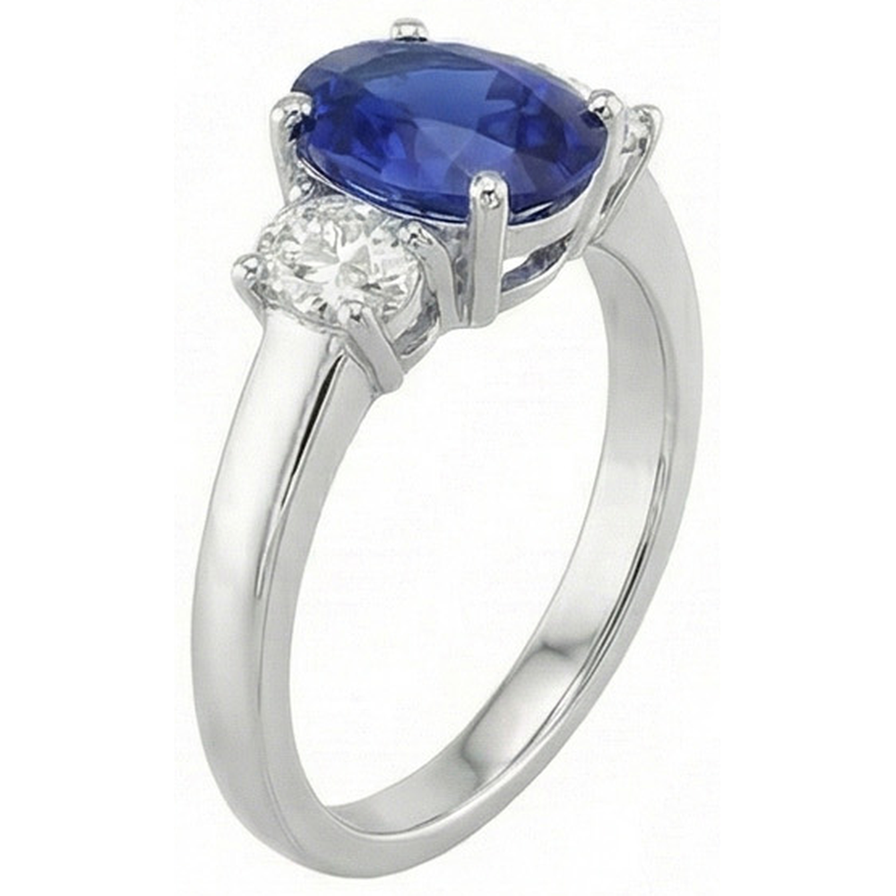 vero oval diamante 5carati anello dettaglio fascia