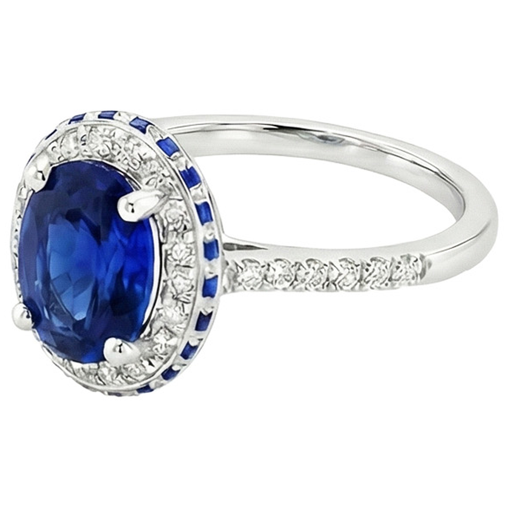 vero round diamante 4.50carati anello vista di profilo