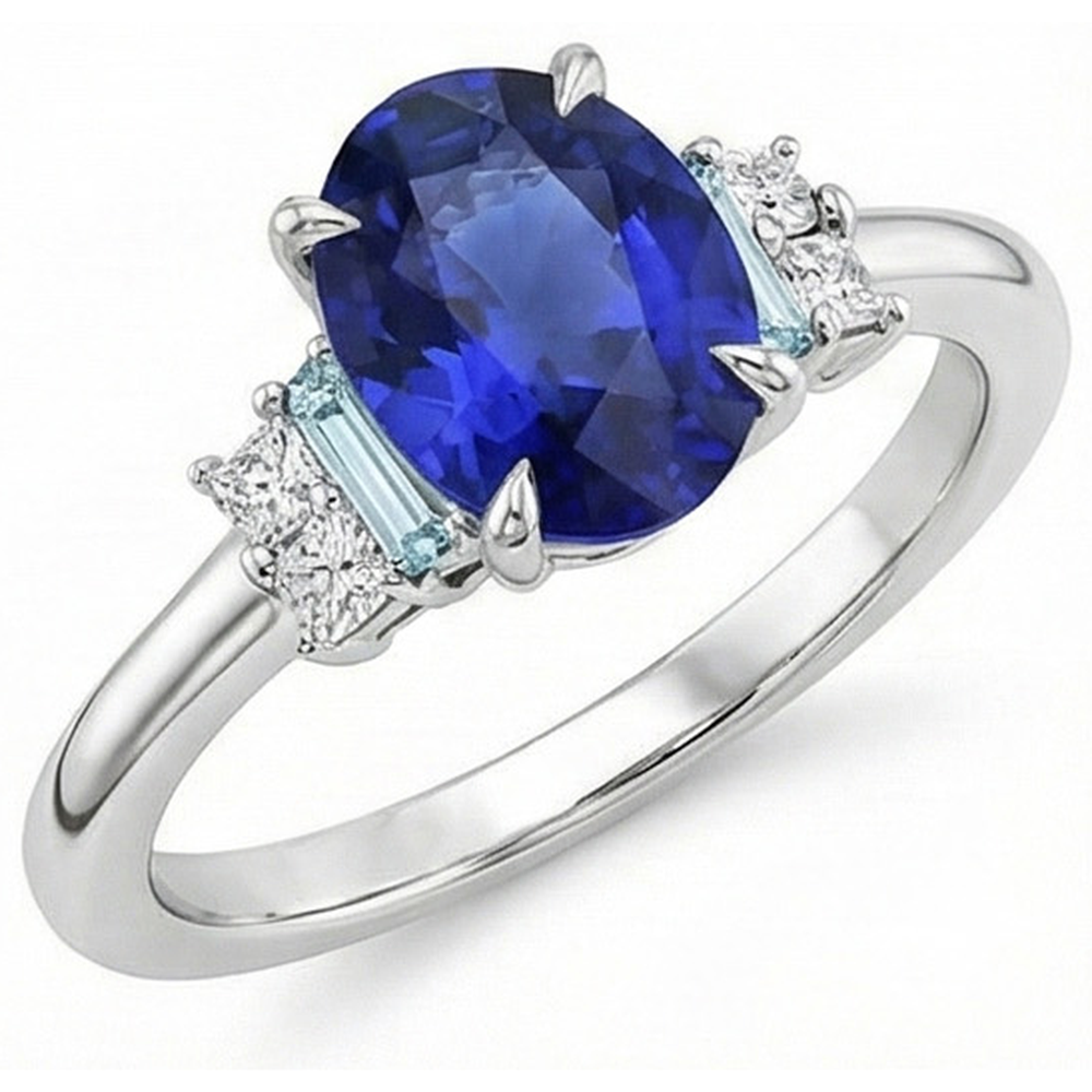 vero baguette diamante 4carati anello angolo laterale
