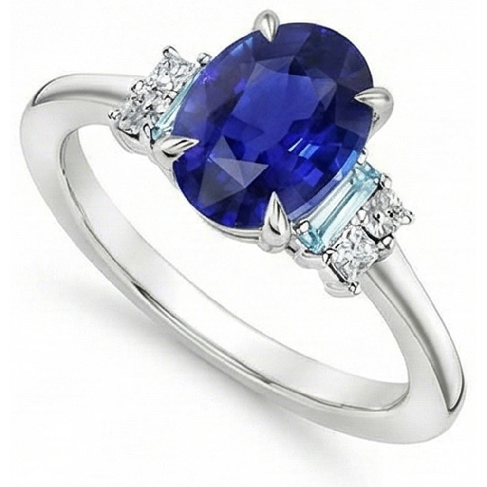 vero baguette diamante 4carati anello dettaglio ravvicinato