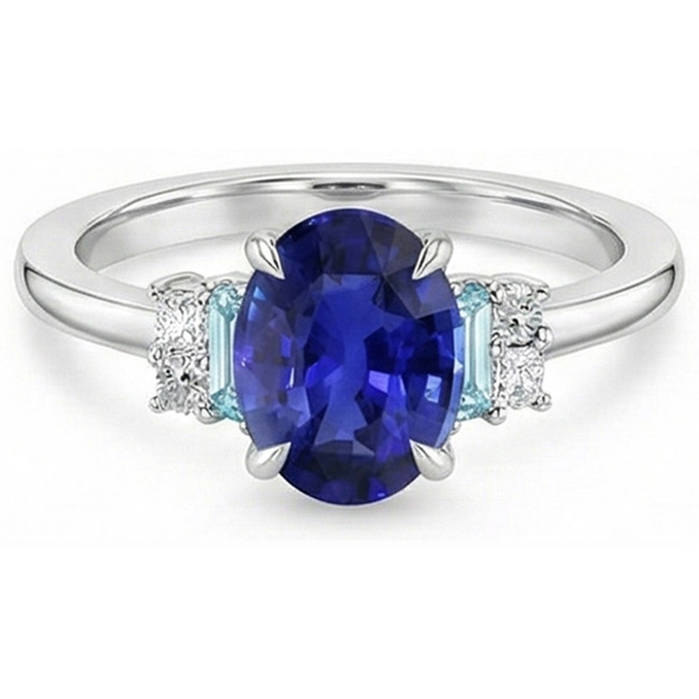 vero baguette diamante 4carati anello con accenti diamanti