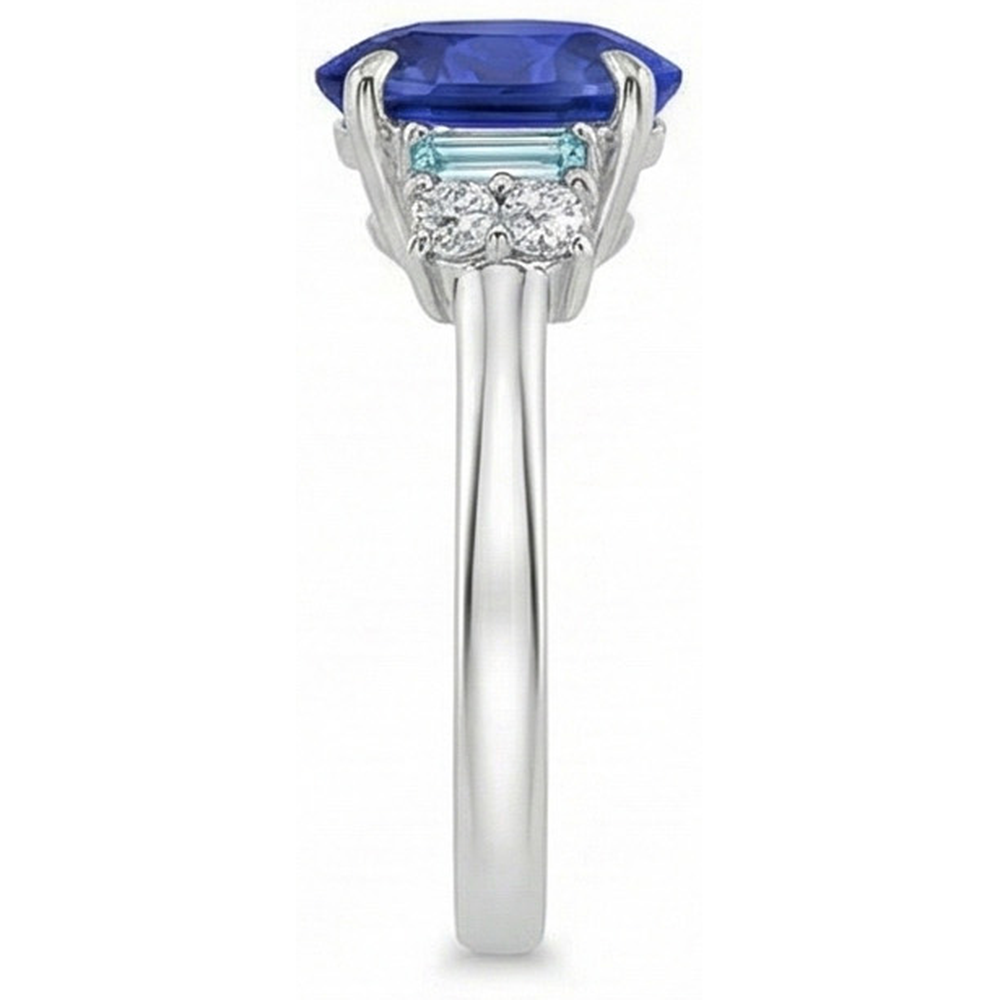 vero baguette diamante 4carati anello dettaglio fascia