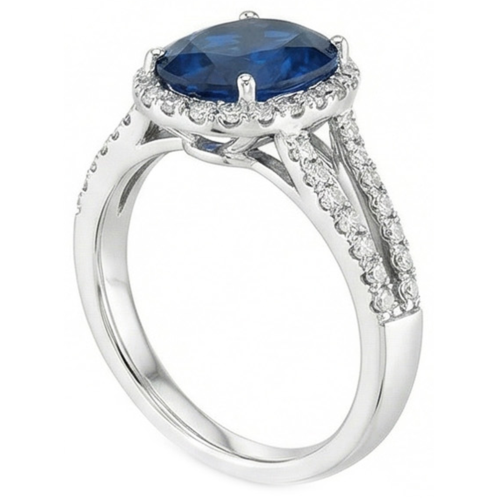 vero round diamante 3.20carati anello vista dall'alto