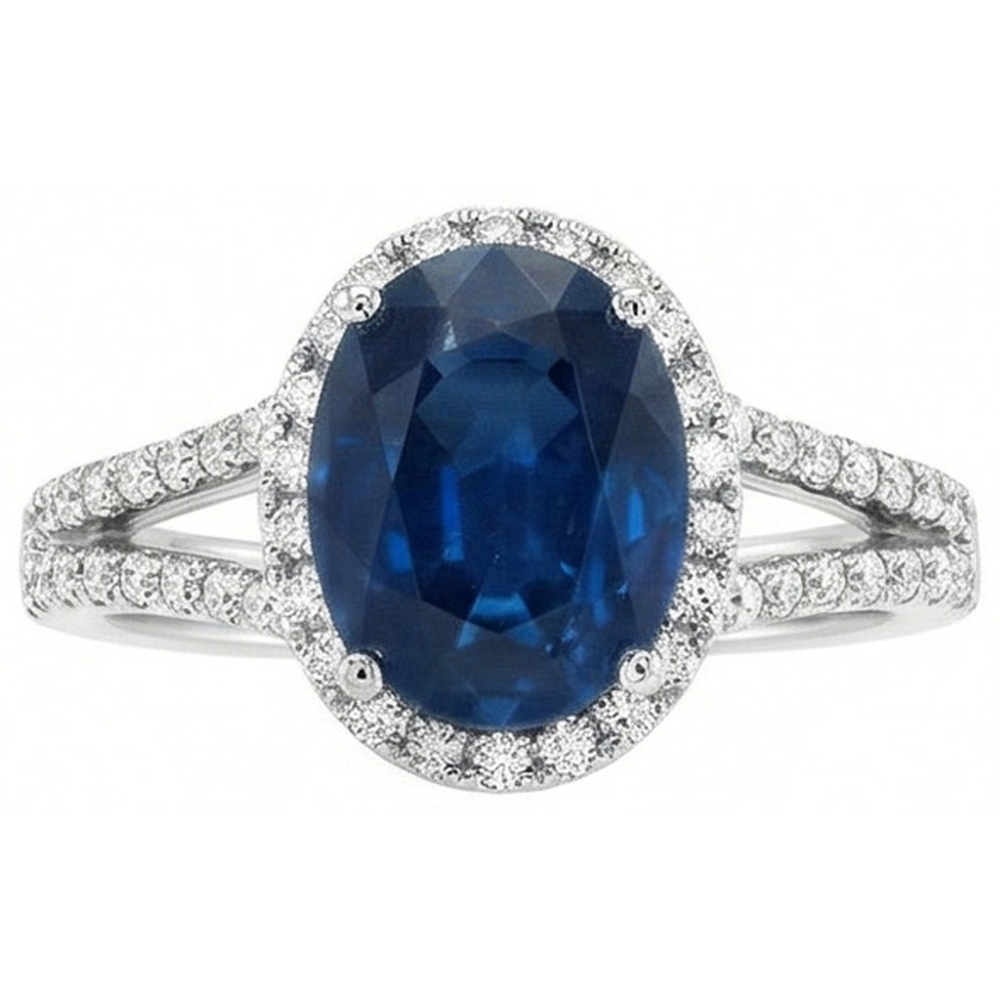 vero round diamante 3.20carati anello vista frontale