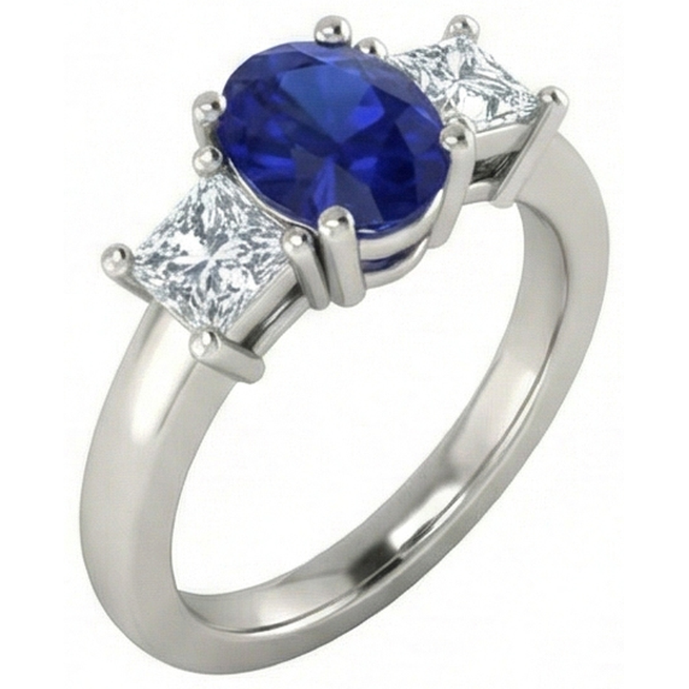 vero princess diamante 2.25carati anello vista frontale