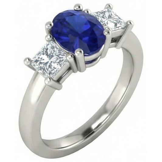 vero princess diamante 2.25carati anello vista frontale