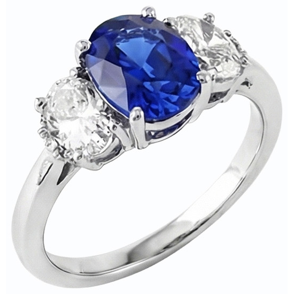 vero oval diamante 2.50carati anello angolo laterale