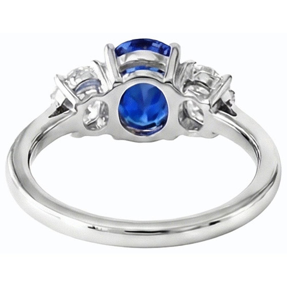 vero oval diamante 2.50carati anello vista dall'alto