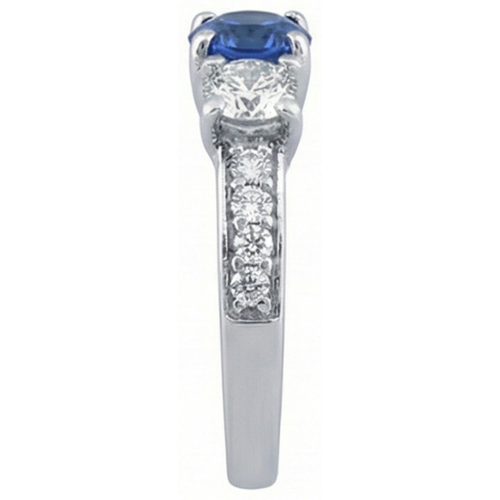 vero round diamante 2.50carati anello vista di profilo