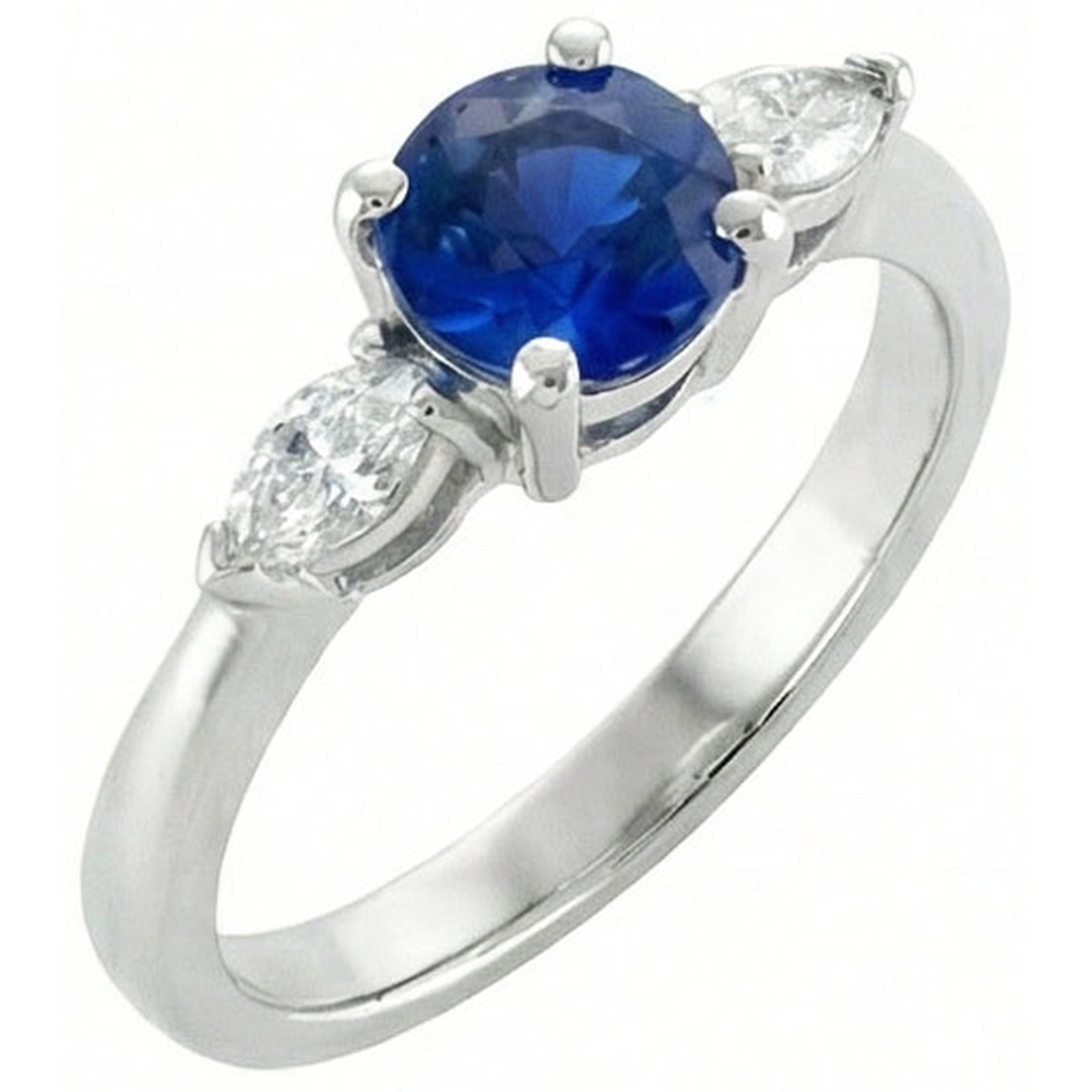 vero marquise diamante 2.50carati anello vista frontale