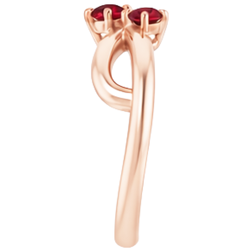 Anello rubino oro rosa 0.20 carati Infinity Twist Style U montatura a griffe