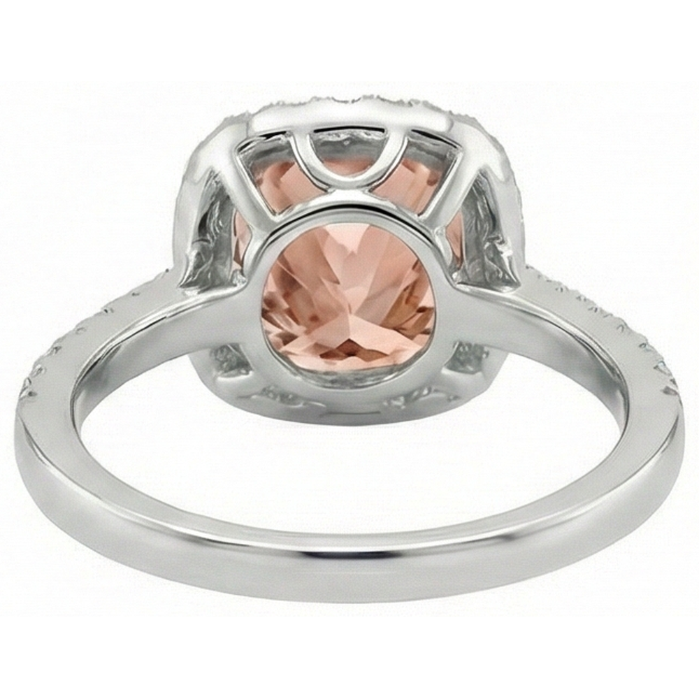 Anello scintillante con Morganite e diamanti da 8,75 ct, oro bianco 14K