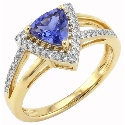 Anello scintillante con zaffiro blu dello Sri Lanka e diamanti da 1,50 ct