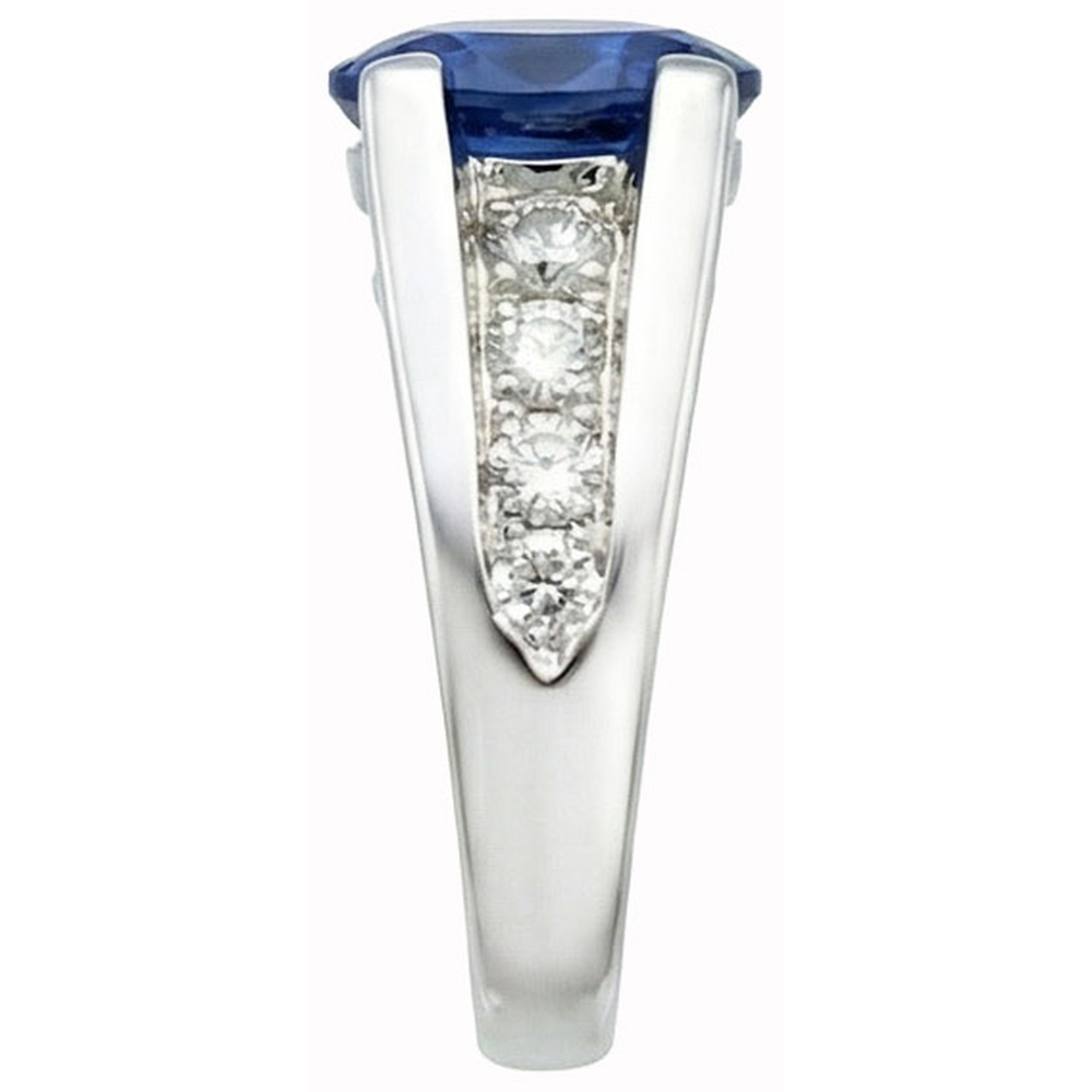 vero oval diamante 2.10carati anello vista dall'alto
