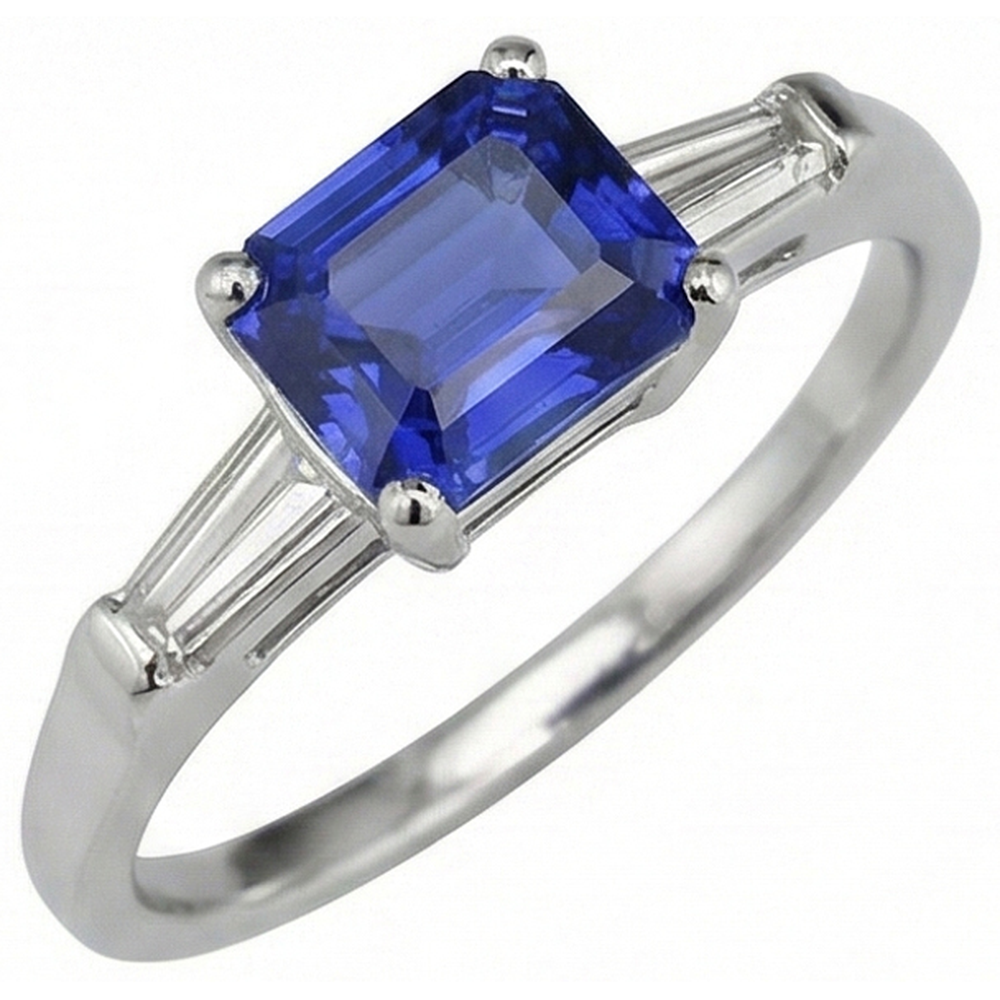 vero baguette diamante 2carati anello angolo laterale